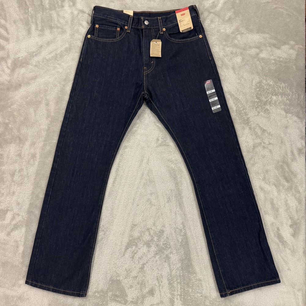Levis 517 Jeans Mens 32x32 Blue Bootcut Dark Wash 5 Pocket Slim Zip Fly Mid Rise